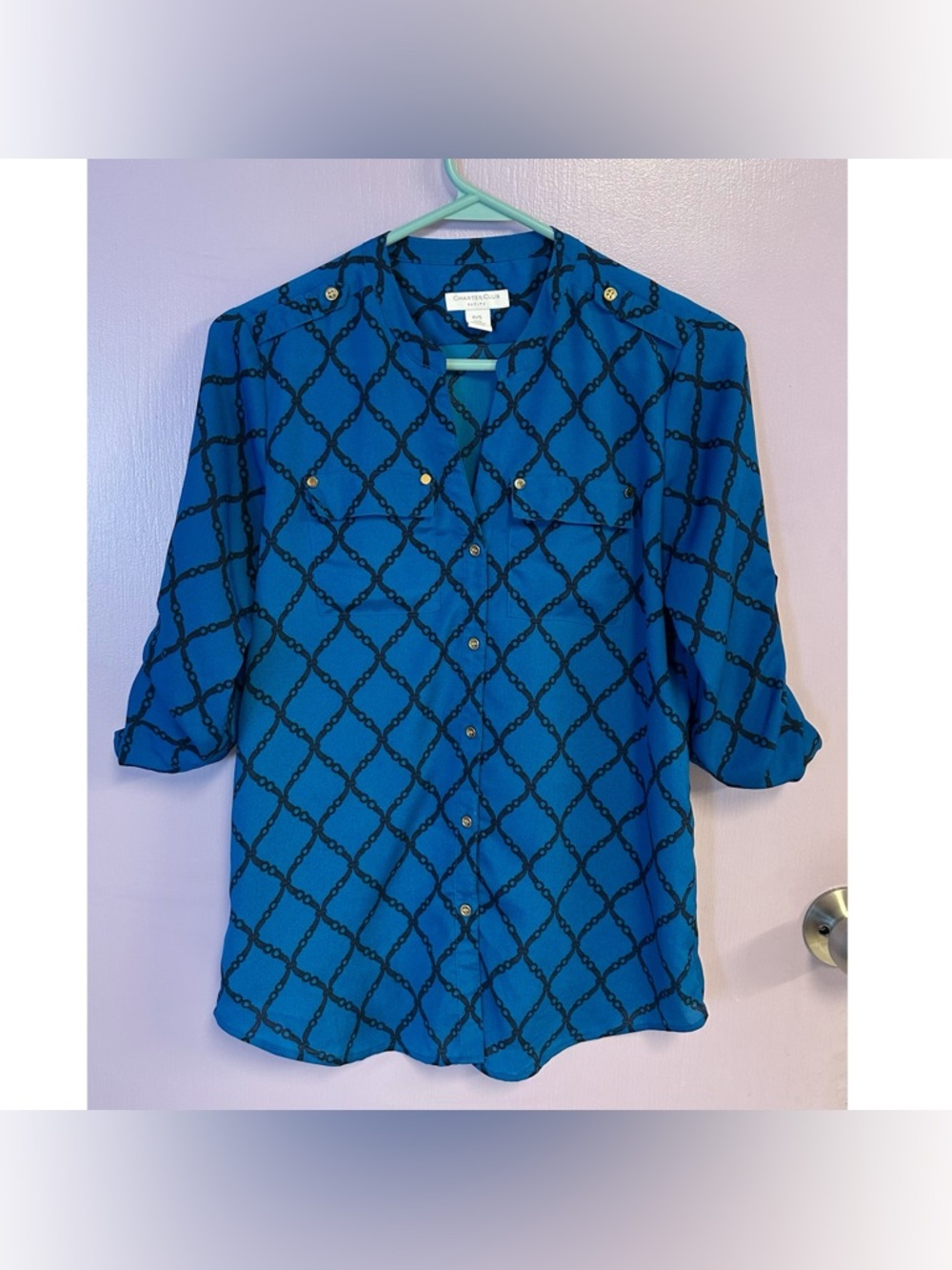 Charter Club Women’s Patterned Blouse Size P/S